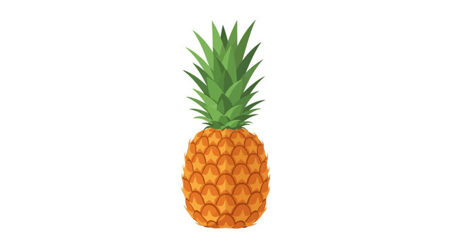 Tropical green pineapple leaves border on white background