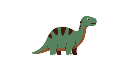 Naklejka premium Smiling long neck dinosaur character in a dotted pattern