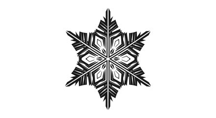 Obraz premium Black geometric snowflake icon isolated on white background