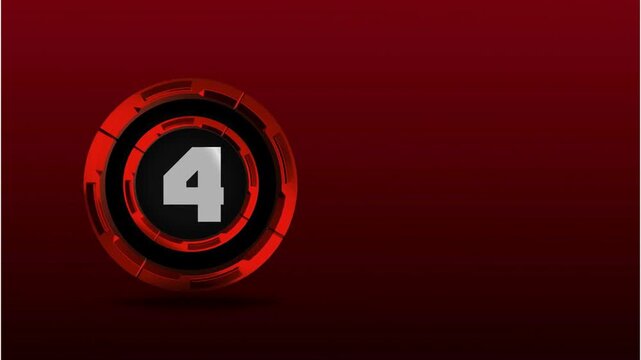 Motion graphic animation of number four in America USA