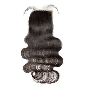 body wavy black human hair weaves extensions lace closure