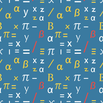 Mathematics symbols and Greek letters.