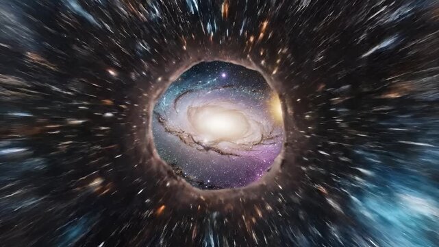 Warp Speed Through Cosmic Nebula and Galaxy Exploration.