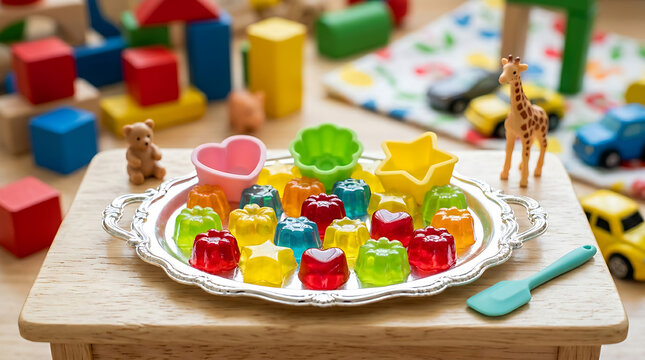 A Colorful Array of Miniature Jell-O Molds Filled With Delicious Gelatin Desserts