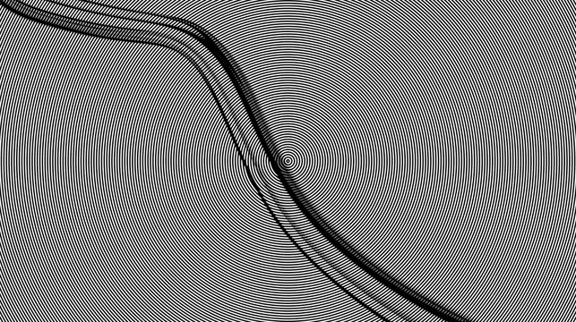 Black and white abstract geometric moire interference pattern