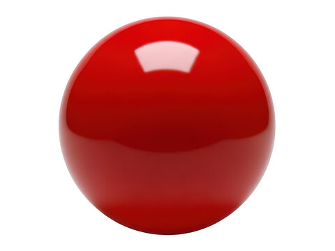 Bright red glossy sphere on plain background