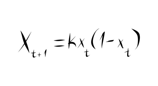 Logistic Map Equation in Stylized Mathematical Typography and Advanced Chaos Theory Concepts  