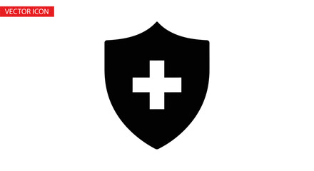 Fototapeta premium Medical Protection Shield Icon Symbol.