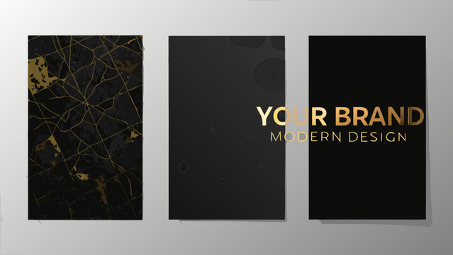 Fractured marble pattern with gold veins and dark backgrounds a vector illustration for branding abstract aesthetic art background black commercial contemporary