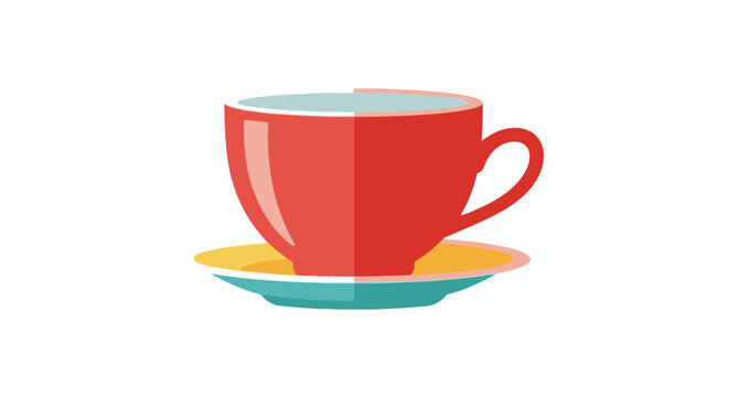 Pink ceramic coffee mugs on clean background