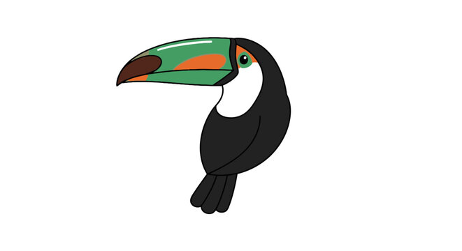 Tropical toucan with vibrant beak and halftone dot style