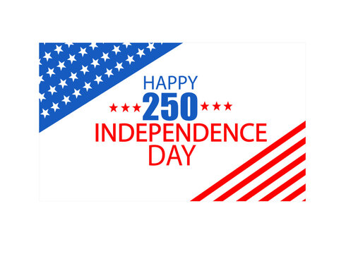 Happy Independence Day 250th anniversary greeting card elements 