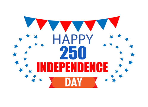 Happy Independence Day 250th anniversary greeting card elements 