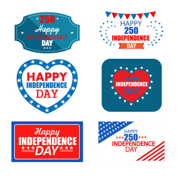 Happy Independence Day 250th anniversary greeting card elements 