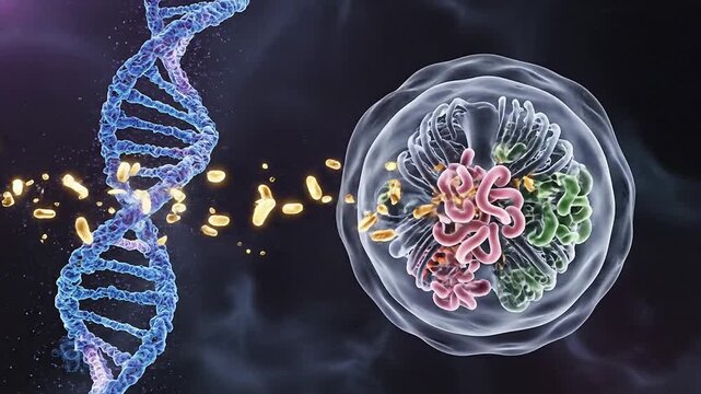 Dynamic Representation of DNA and Cell Structure in Abstract Molecular Interaction for Medical and Scientific Themes
