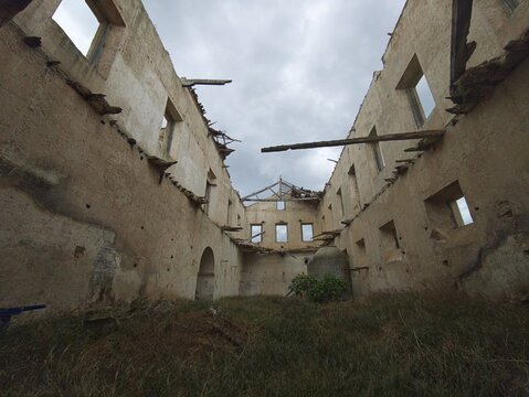 Abandoned rural house in depopulated village of Spain