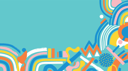 Colorful abstract illustration capturing the energy of football World Cup festivities. © MdSaiful
