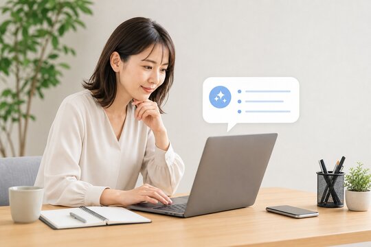 パソコンを使って仕事をする女性