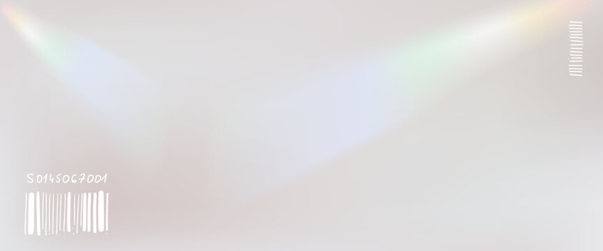 Grey nacre gradient background with prism flare and fashion light. Simple vector gradation with beige glow and soft shimmer in elegant degrade. Subtle grey fashion backdrop for beauty presentation.