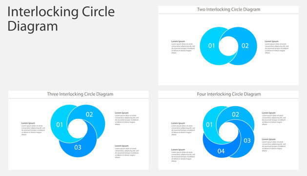 Interlocking Circle Infographic Diagram Template Set