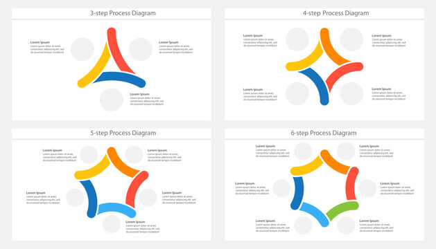 Colorful Step Process Diagram Infographic Template Set