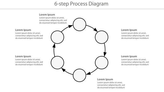 Six Step Circular Process Diagram Template