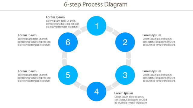 Six Step Circular Process Diagram Template