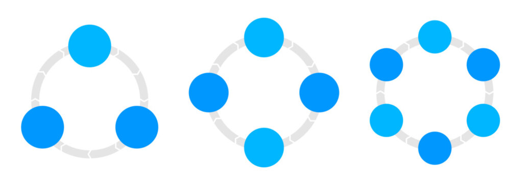 Circular arrow loop infographic set