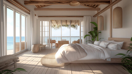Fototapeta premium Modern living room interior with sofa and window and comfortable luxury decor