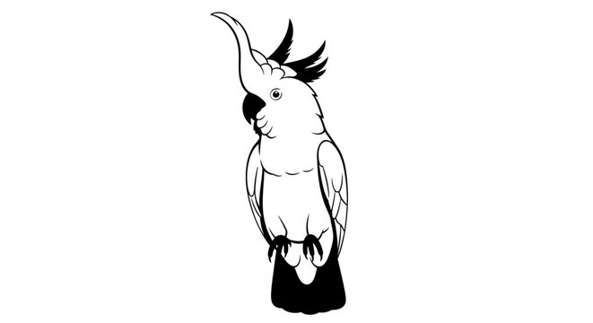 Stylized illustration of a white cockatoo bird