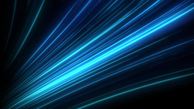 High speed blue line abstract technology background digital fiber hi tech concept. speed light line motion blur on dark background, data transfer simulation.