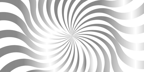 A striking black and white abstract background featuring a dynamic 3d spiral tunnel pattern with swirling lines and curved motion shapes in a modern artistic vector design. © Liza