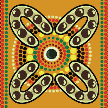 Aboriginal Tribal Symbol Pattern Decorative Dot Art Illustration