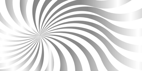 A striking black and white vector abstract background featuring a swirling 3d spiral pattern with elegant wave lines and circular art curves for a modern design wallpaper backdrop. © ATIA