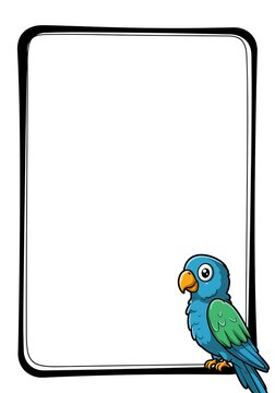 Whimsical Parrot Frame: Hand-Drawn Charm