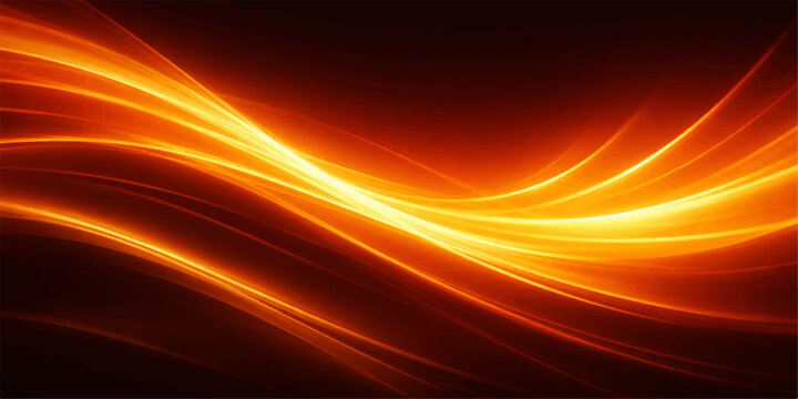 Abstract orange fractal flame background with glowing fire waves and flowing light design