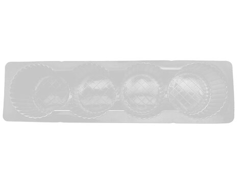 Top view, Plastic Cookie Packaging Tray, thermoformed,  Isolated on Transparent Background