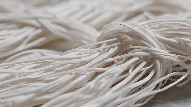 Closeup Macro View of Natural Fibers Intertwined.