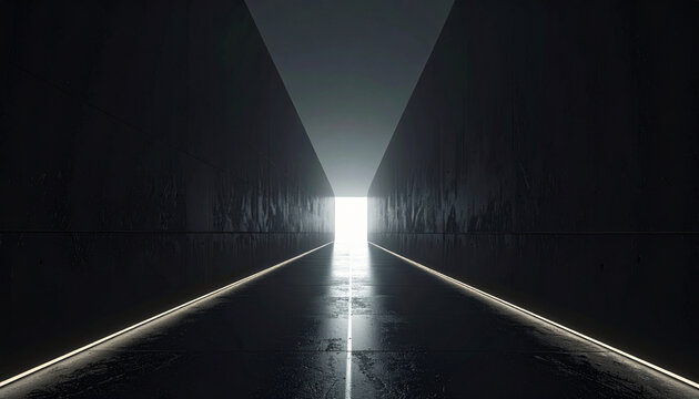 Un tunnel sombre menant &agrave; la lumi&egrave;re vive