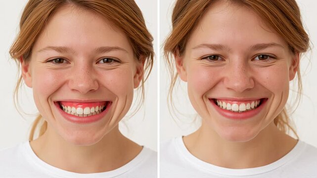 4k video of gummy smile lip repositioning procedure before and after.