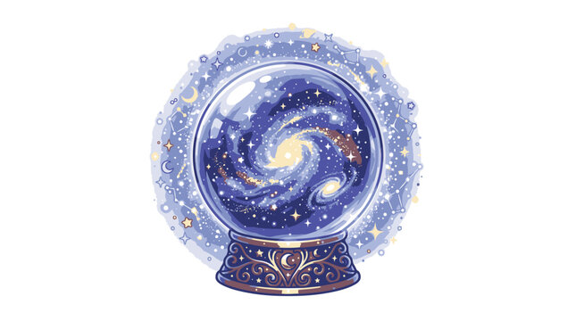Crystal Ball with Swirling Galaxy Inside.