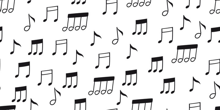 Minimalist music notes seamless pattern hand drawn cartoon illustration background for graduation ceremonies music school events wrapping paper and fabrics