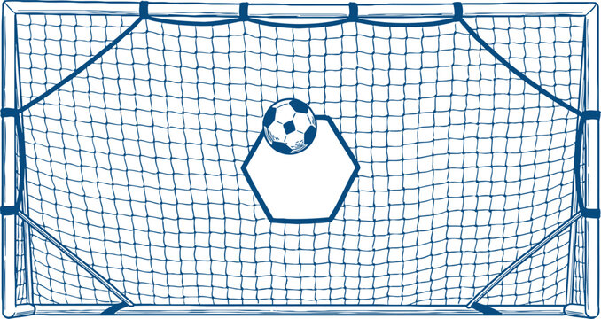 Minimalist Soccer Goal with Ball