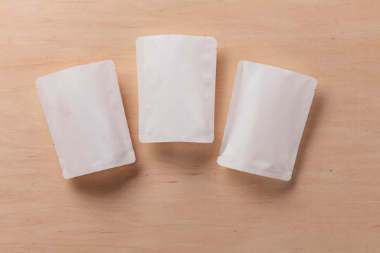 Still life of dummy food packaging for baby food.