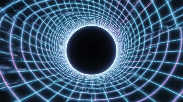 Abstract space grid with central sphere emphasizing modern aesthetics and minimalist design
