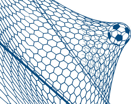 Minimalist Soccer Net with Ball Illustration