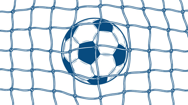 Minimalist Soccer Ball in Net