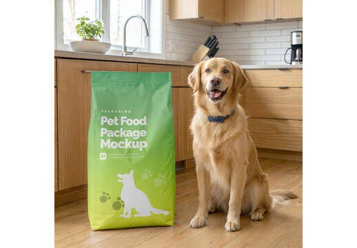 Pet Food Package Mockup Realistic Template for Visual Identity Showcase