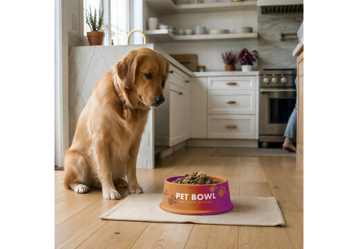 Pet Bowl Mockup for Editorial Layout and Brand Communication