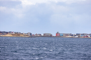 Fototapeta premium Part of Vardø seen from the coastal route 